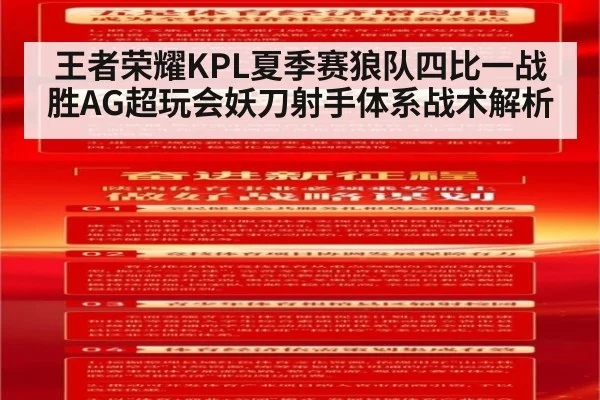 王者荣耀KPL夏季赛狼队四比一战胜AG超玩会妖刀射手体系战术解析